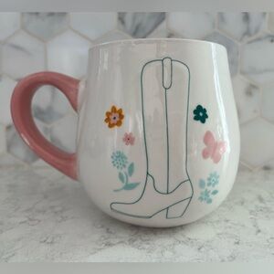 🎄3/$30 Dolly Parton Floral Boot Mug with Pink Handle